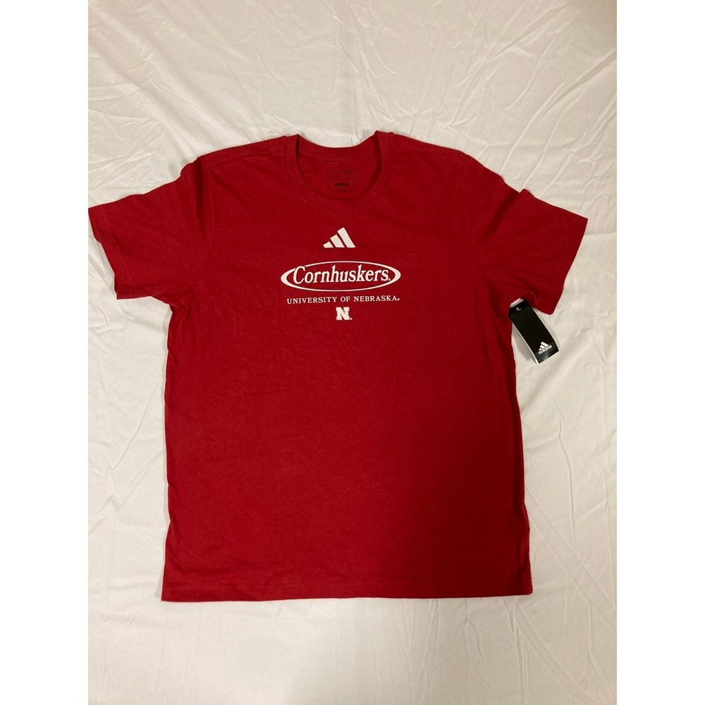 University of Nebraska Cornhuskers Adidas T-Shirt Football Sports Men's Large - Picture 2 of 16